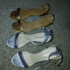 Glamorous Women's Gold and Silver Heels